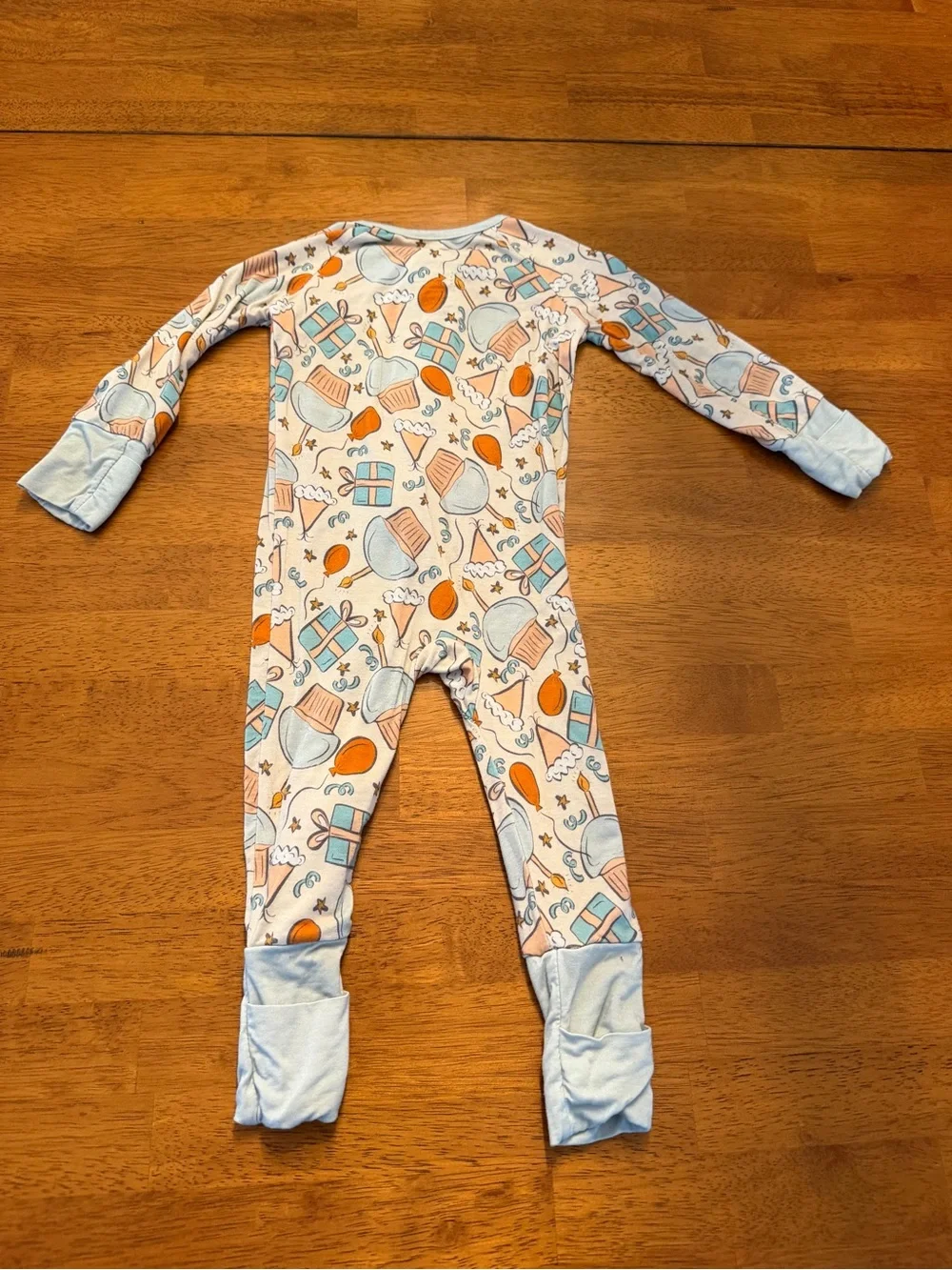 Little One Shop 3-6 Months Blue Birthday Bamboo Zippie Zippy Pajamas